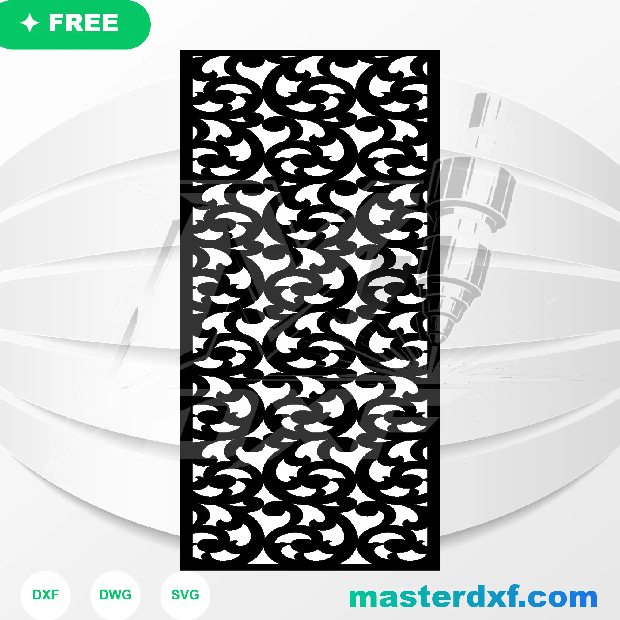 Swirl Arabesque Scrollwork DXF – CNC Metal Art DXF File